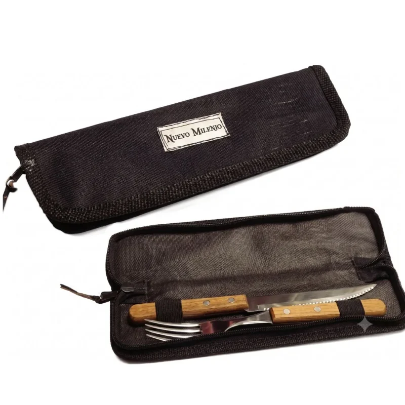 Juego de Cubiertos Nm con Estuche de Cordura 1 Tenedor + 1 Jcuchillo Nuevo milenio