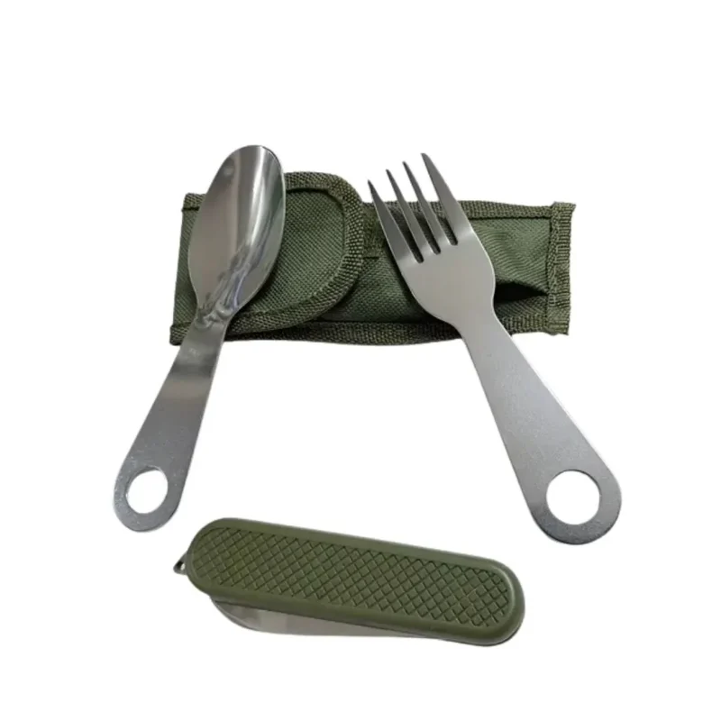 Set de Cubiertos The Fat Camping con Cortapluma Verde T552 El gordo