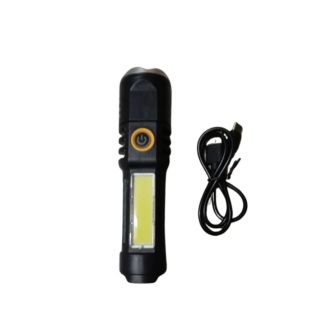 Linterna Buen Pique Farol Cob Flashlight 100Lum 4 Funciones Recargable con Zoom y Ubs Linterna Buen Pique Farol Cob Flashlight 100Lum 4 Funciones Recargable con Zoom y Ubs
