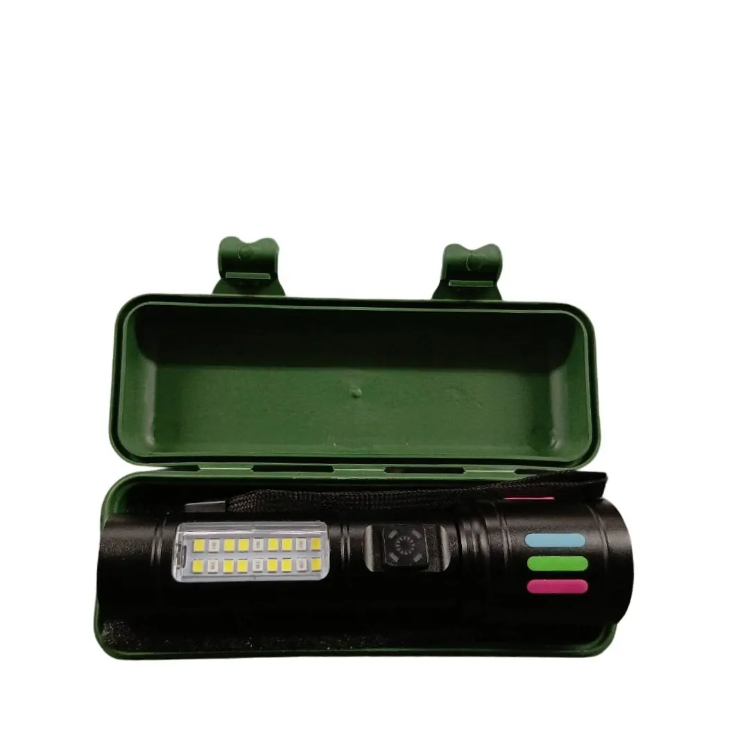 Linterna Tactica Usb con Zoom Recargable - 1 Linterna Tactica Usb con Zoom Recargable