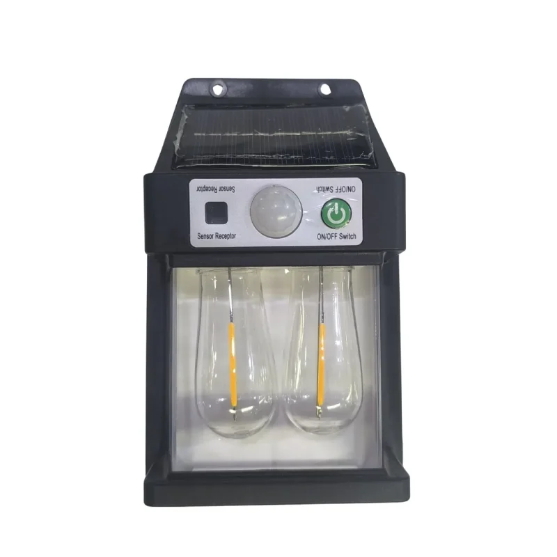 Linterna Farol Wall Lamp "2 Posiciones" 2 Focos 600Lm Recargable Por Panel Solar (Be9008)