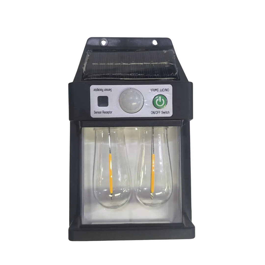 LINTERNA FAROL WALL LAMP "2 POSICIONES" 2 FOCOS 600LM RECARGABLE POR PANEL SOLAR (BE9008)