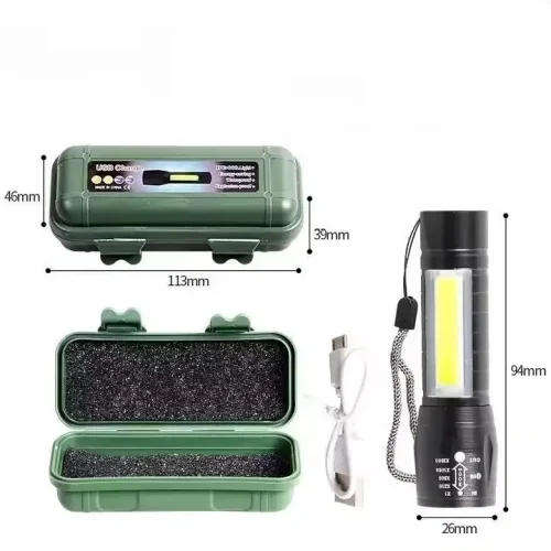 LINTERNA MORGUL TACTICA LIN-1-2 180LUM C/MINI REFLECTOR Y ZOOM "LED" RECARGABLE USB (LIN-1-2)