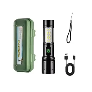 Linterna Morgul Tactica Lin 1 2 180Lum C/Mini Reflector Y Zoom "Led" Recargable Usb (Lin 1 2) Sin marca