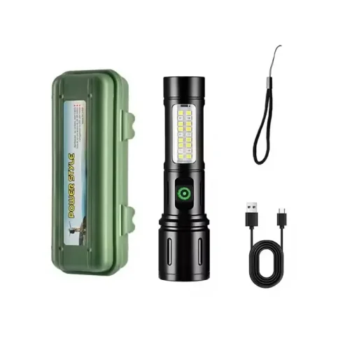 Linterna Morgul Tactica Lin 1 2 180Lum C/Mini Reflector Y Zoom "Led" Recargable Usb (Lin 1 2) Sin marca